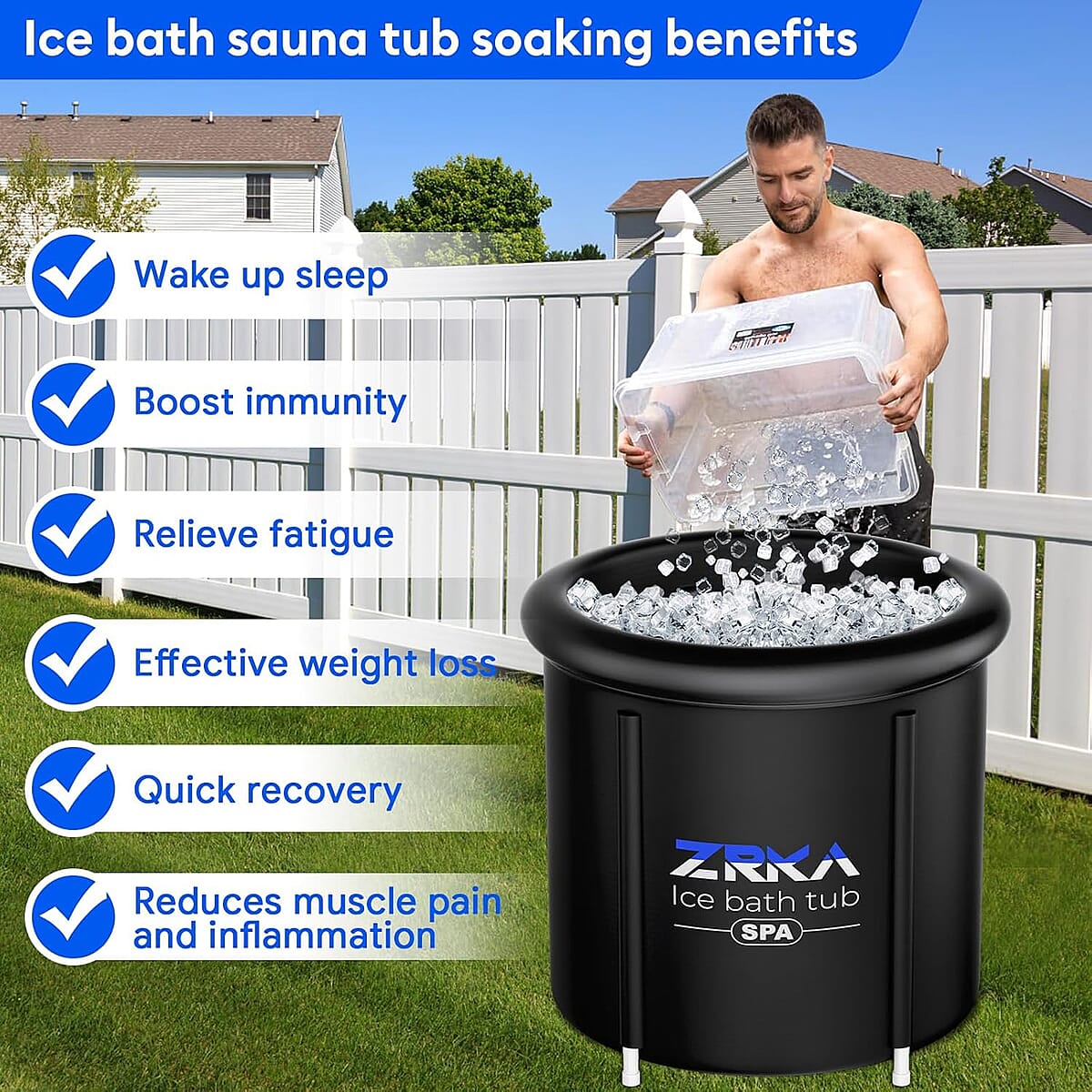 Zrka Ice Bathtub Spa - Black (7.74 Pounds) image number 4