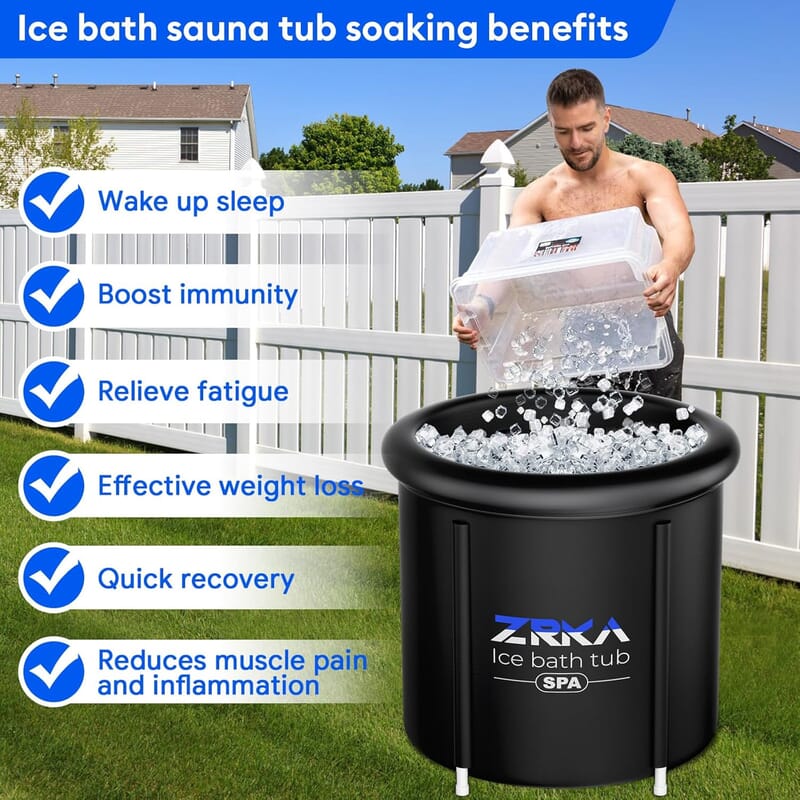 Zrka Spa Ice Bathtub Cold Plunge with Cover, Case & Accessories