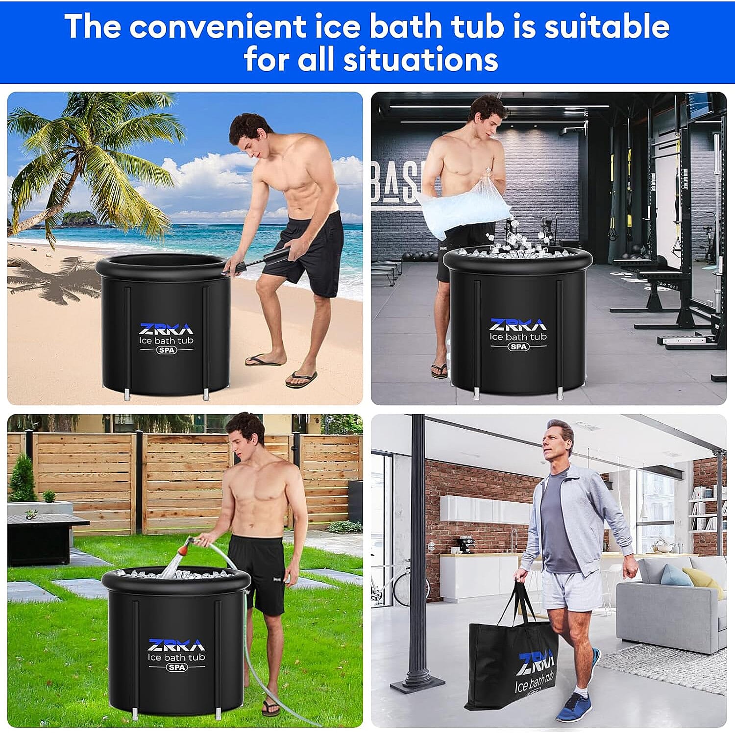 Zrka Spa Ice Bathtub Cold Plunge with Cover, Case & Accessories