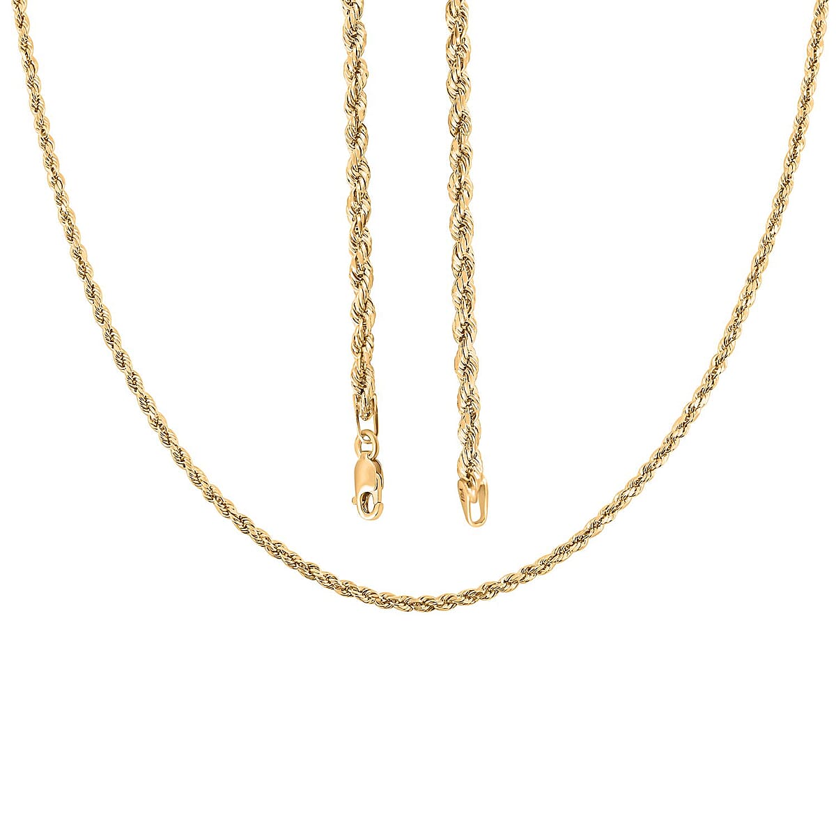 3mm Diamond-cut Rope Chain Necklace in 14K Yellow Gold 4.9 Grams (20 Inches) image number 2