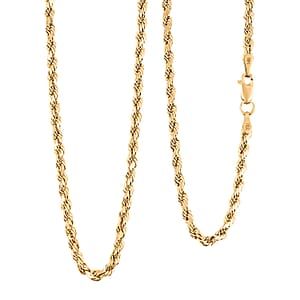 3mm Diamond-cut Rope Chain Necklace in 14K Yellow Gold 5.4 Grams (22 Inches)