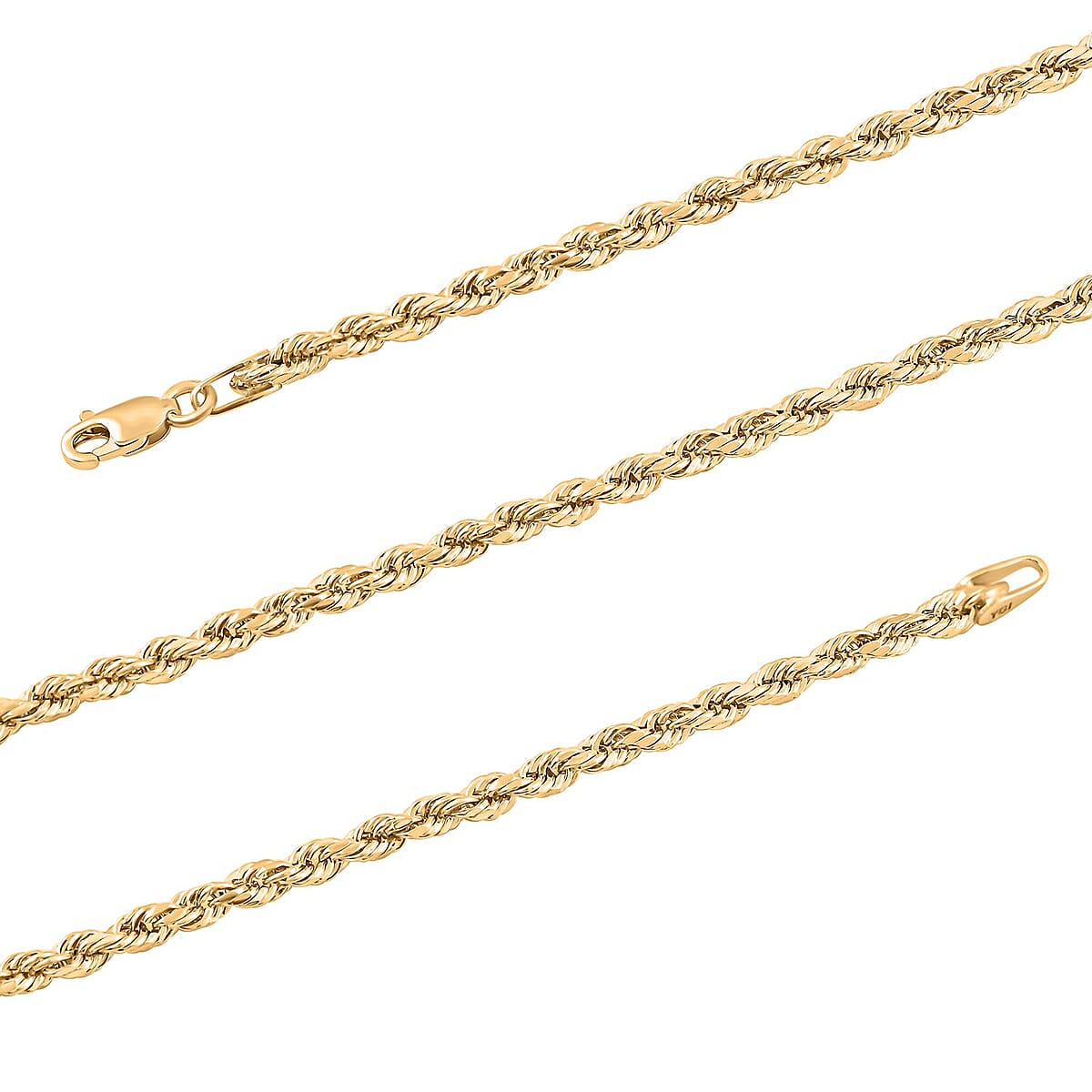 3mm Diamond-cut Rope Chain Necklace in 14K Yellow Gold 5.4 Grams (22 Inches) image number 3