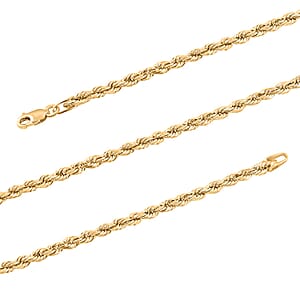 3mm Diamond-cut Rope Chain Necklace in 14K Yellow Gold 5.4 Grams (22 Inches)