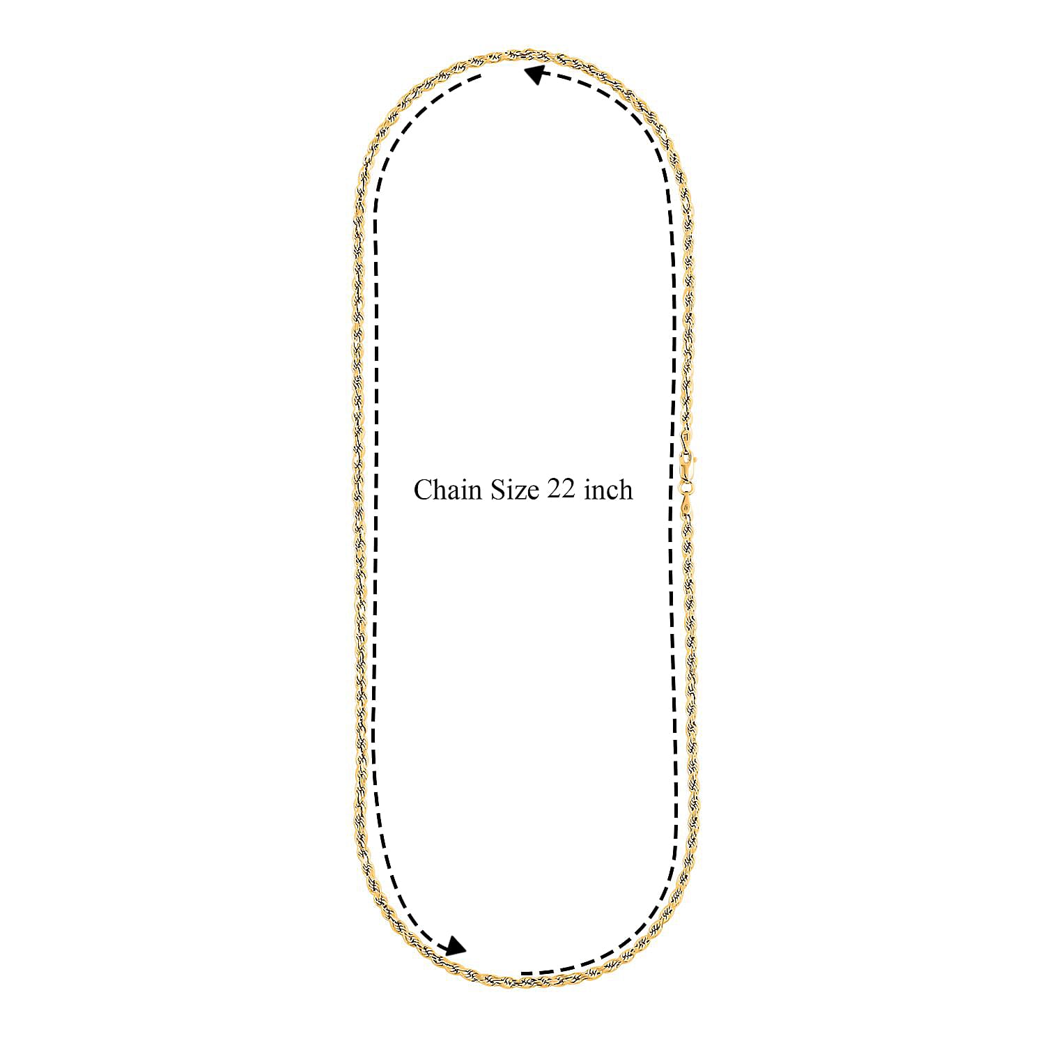 3mm Diamond-cut Rope Chain Necklace in 14K Yellow Gold 5.4 Grams (22 Inches)