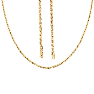 3mm Diamond-cut Rope Chain Necklace in 14K Yellow Gold 5.85 Grams (24 Inches)