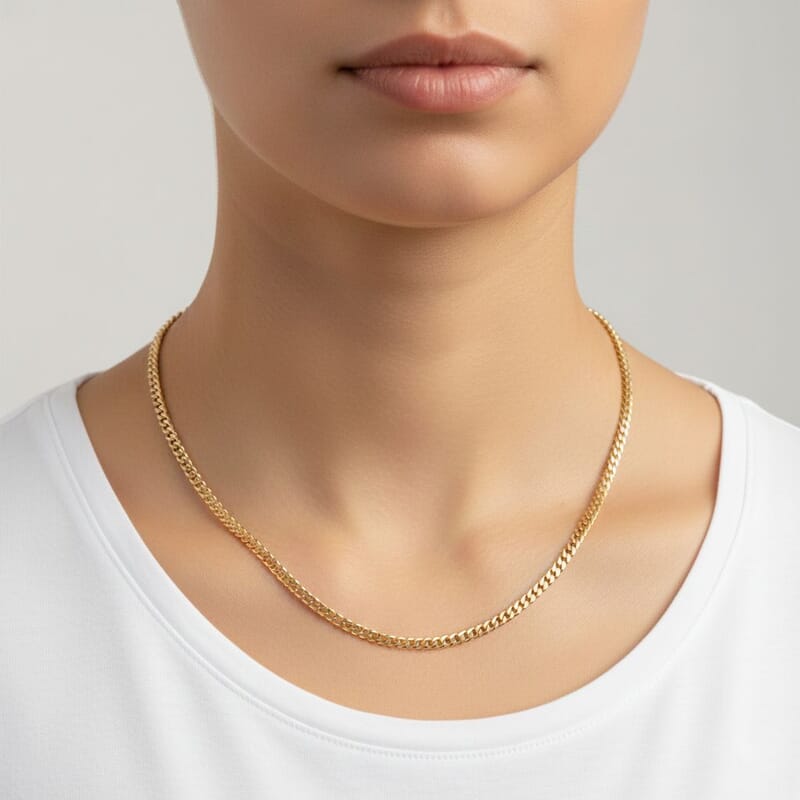 3.5mm Miami Cuban Necklace in 10K Yellow Gold 7 Grams 22 Inches
