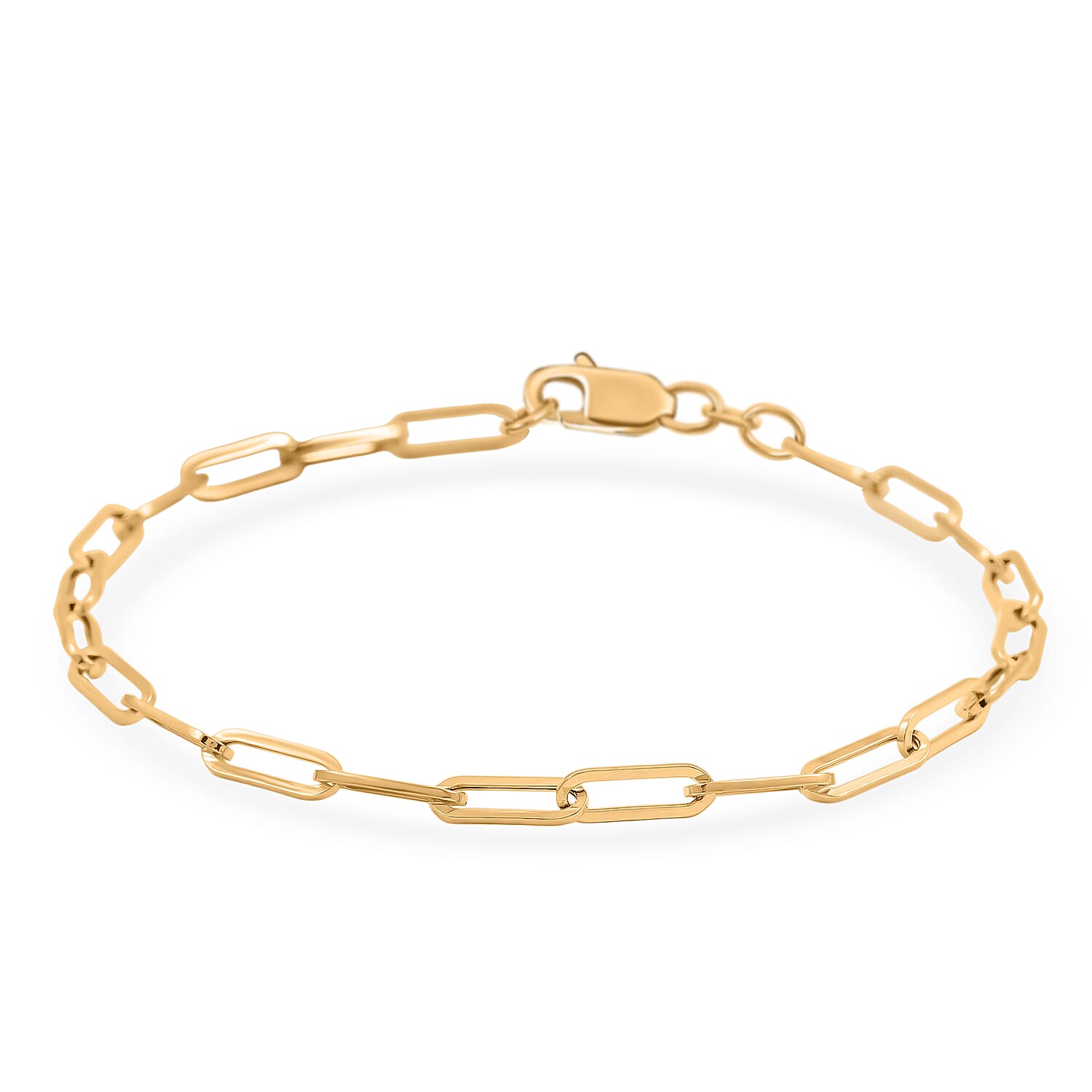 3mm Paperclip Chain Bracelet in 10K Yellow Gold (8.00 In) 1.6 Grams