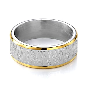 Line of Faith Cross Men's Ring in ION Plated YG and Stainless Steel (Size 13.0)