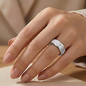 Line of Faith Cross Men's Ring in Stainless Steel (Size 9.0)