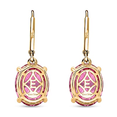 EverTrue African Lilac Quartz (Triplet) 8.25 ctw Tulip Blush Earrings in 18K Yellow Gold Plated