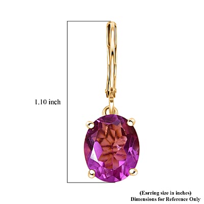 EverTrue African Lilac Quartz (Triplet) 8.25 ctw Tulip Blush Earrings in 18K Yellow Gold Plated