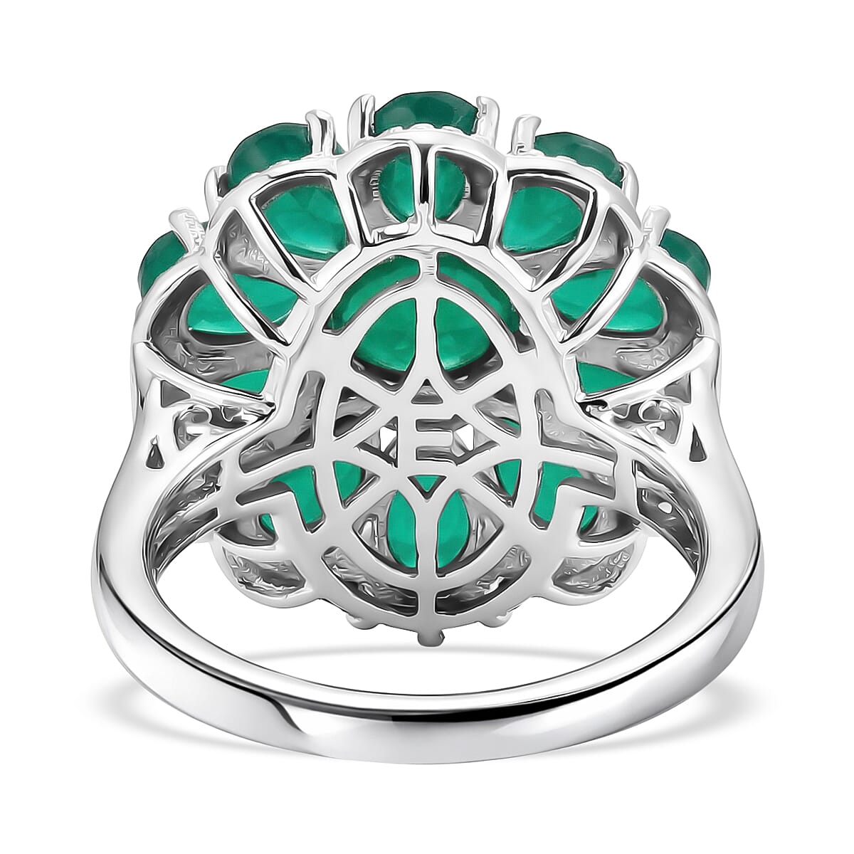 EverTrue Verde Onyx 5.80 ctw Floral Ring in Platinum Bond (Size 10.0) image number 4