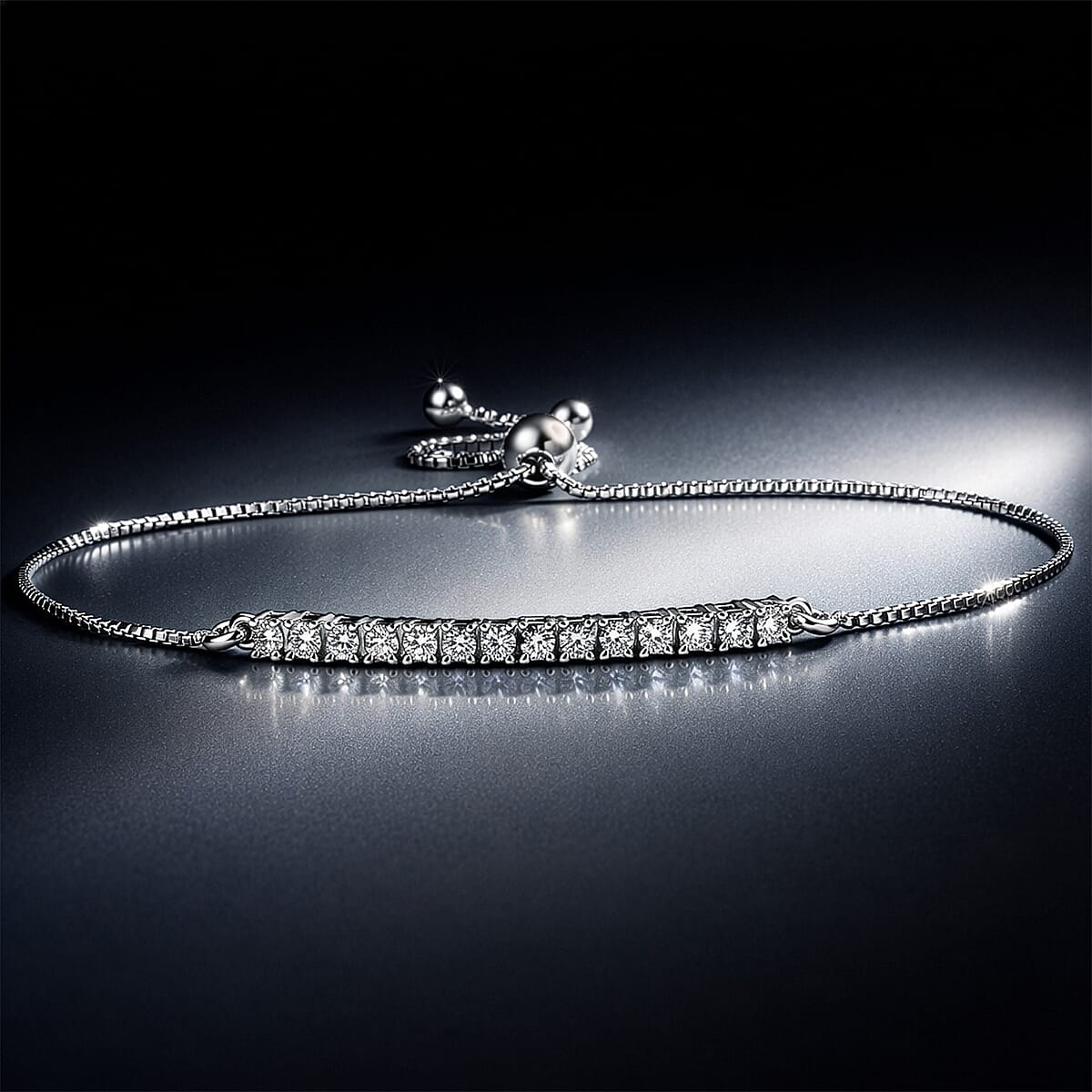 Luxuriant Lab Grown Diamond (G-H, SI) 0.45 ctw Bracelet in Rhodium Over Sterling Silver (10.50 In) image number 1