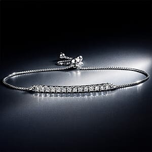 Luxuriant Lab Grown Diamond (G-H, SI) 0.45 ctw Bracelet in Rhodium Over Sterling Silver (10.50 In)