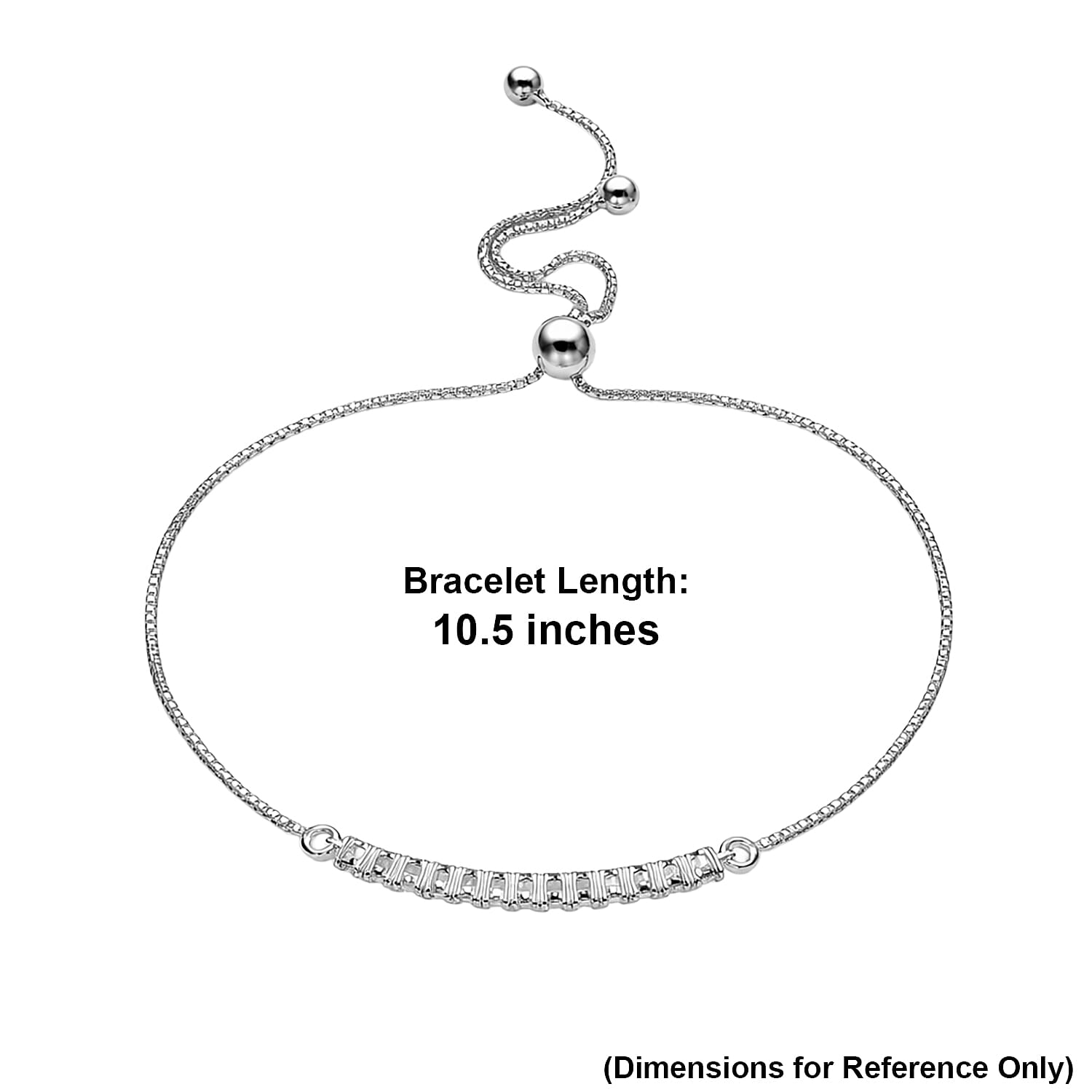 Luxuriant Lab Grown Diamond (G-H, SI) 0.45 ctw Bracelet in Rhodium Over Sterling Silver (10.50 In)