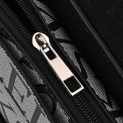 Passage Gray Letter Print Crossbody Bag with Shoulder Strap
