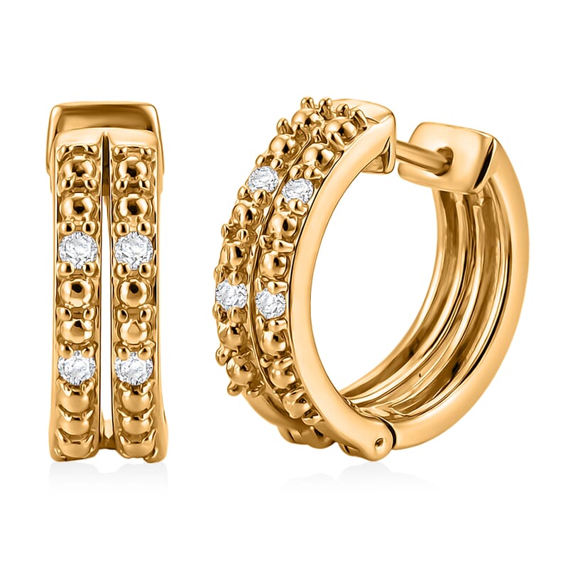 Luxuriant Lab Grown Diamond G-H SI 0.25 ctw Earrings in 18K Vermeil Yellow Gold Over Sterling Silver