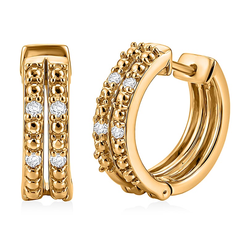 Luxuriant Lab Grown Diamond G-H SI 0.25 ctw Earrings in 18K Vermeil Yellow Gold Over Sterling Silver