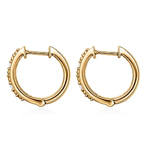 Luxuriant Lab Grown Diamond (G-H, SI) Earrings in 18K Vermeil YG Over Sterling Silver