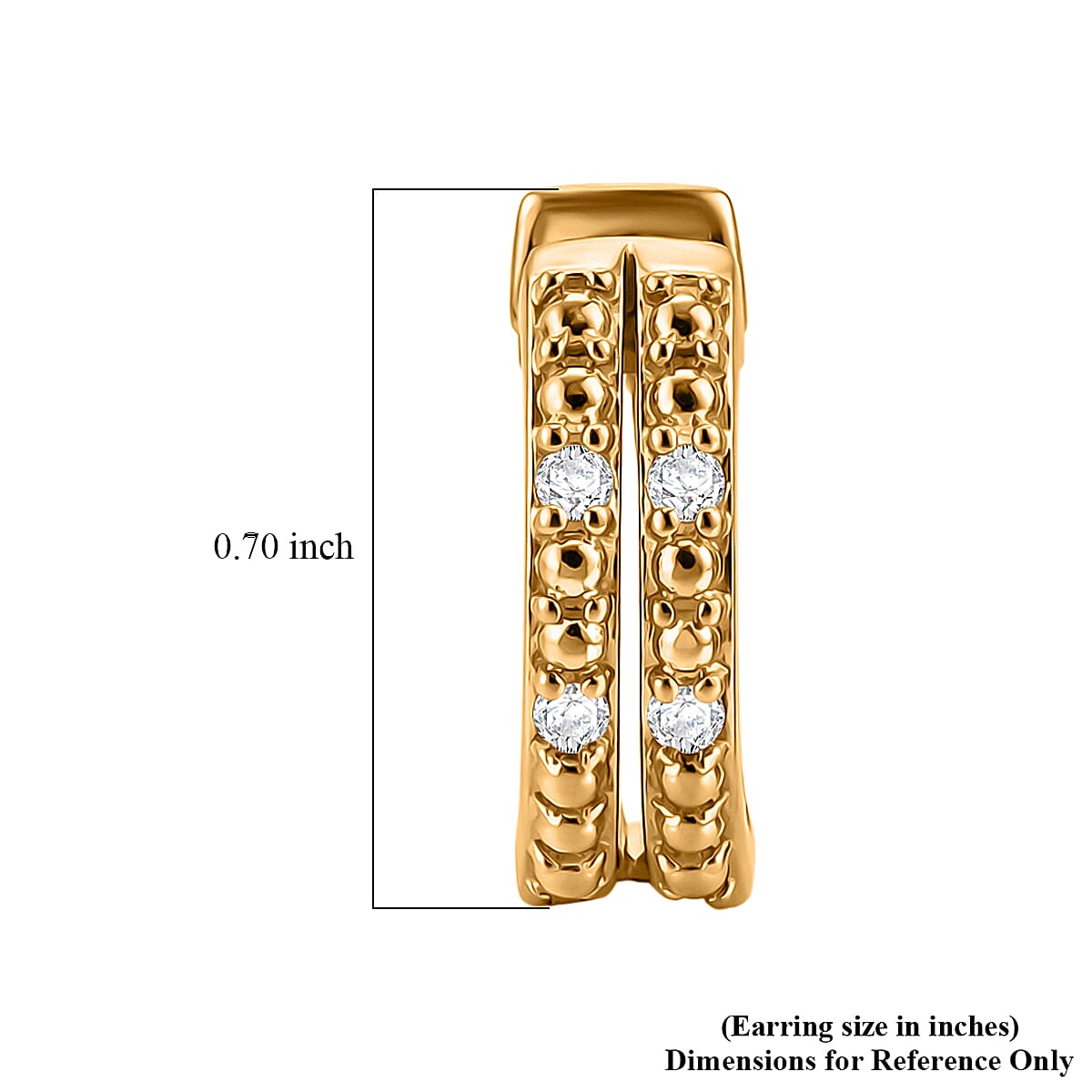 Luxuriant Lab Grown Diamond (G-H, SI) Earrings in 18K Vermeil YG Over Sterling Silver image number 4
