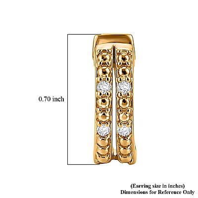 Luxuriant Lab Grown Diamond G-H SI 0.25 ctw Earrings in 18K Vermeil Yellow Gold Over Sterling Silver