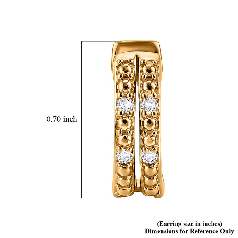 Luxuriant Lab Grown Diamond G-H SI 0.25 ctw Earrings in 18K Vermeil Yellow Gold Over Sterling Silver