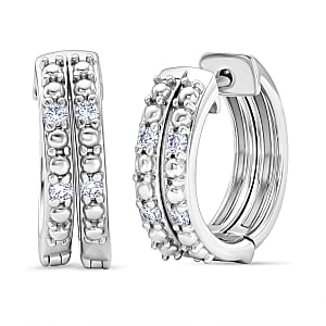 Luxuriant Lab Grown Diamond G-H SI 0.25 ctw Earrings in Rhodium Over Sterling Silver (Del. In 10-12 Days)