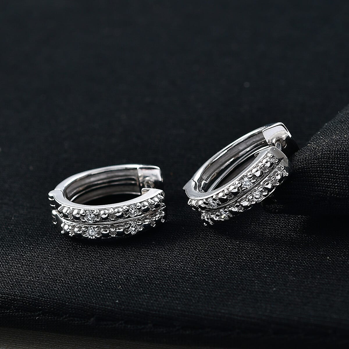 Luxuriant Lab Grown Diamond G-H SI 0.25 ctw Earrings in Rhodium Over Sterling Silver (Del. In 10-12 Days) image number 1
