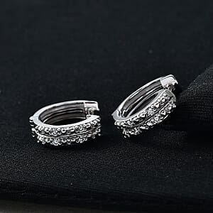 Luxuriant Lab Grown Diamond G-H SI 0.25 ctw Earrings in Rhodium Over Sterling Silver (Del. In 10-12 Days)