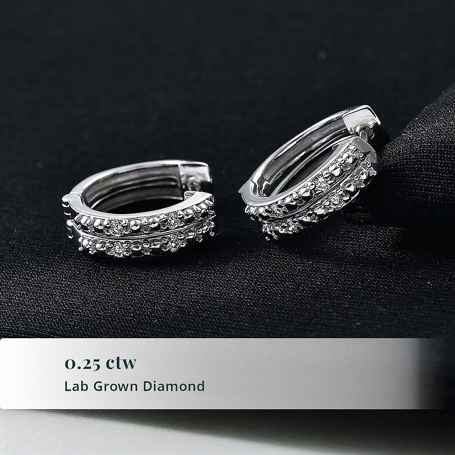 Luxuriant Lab Grown Diamond G-H SI 0.25 ctw Earrings in Rhodium Over Sterling Silver (Del. In 10-12 Days)