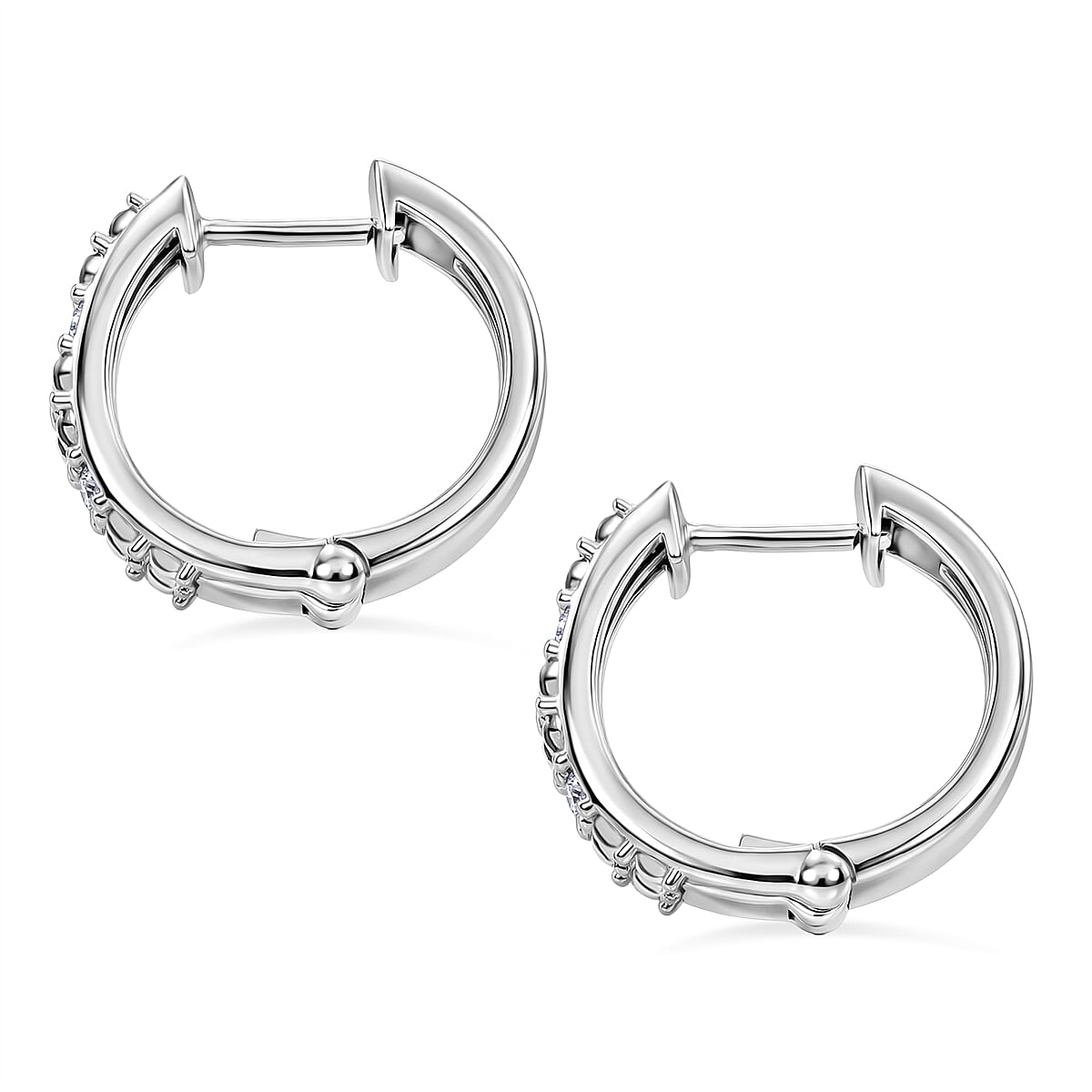 Luxuriant Lab Grown Diamond G-H SI 0.25 ctw Earrings in Rhodium Over Sterling Silver (Del. In 10-12 Days) image number 3