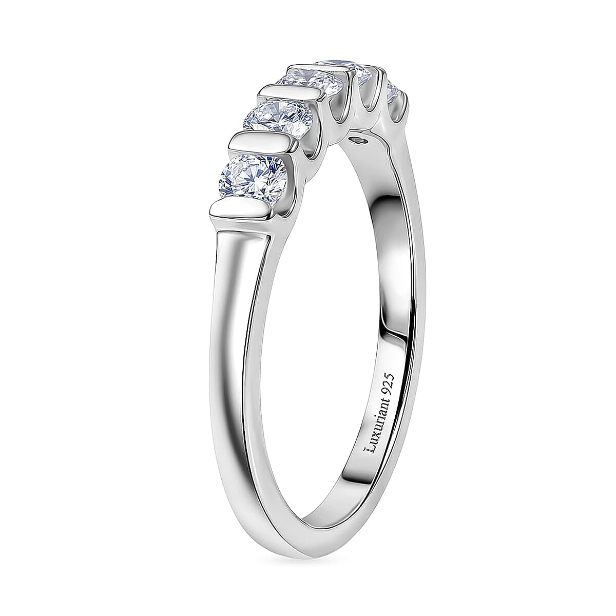 Luxuriant Lab Grown Diamond G-H SI 0.60 ctw Ring in Rhodium Over Sterling Silver (Size  7.0) (Del. In 10-12 Days) image number 3