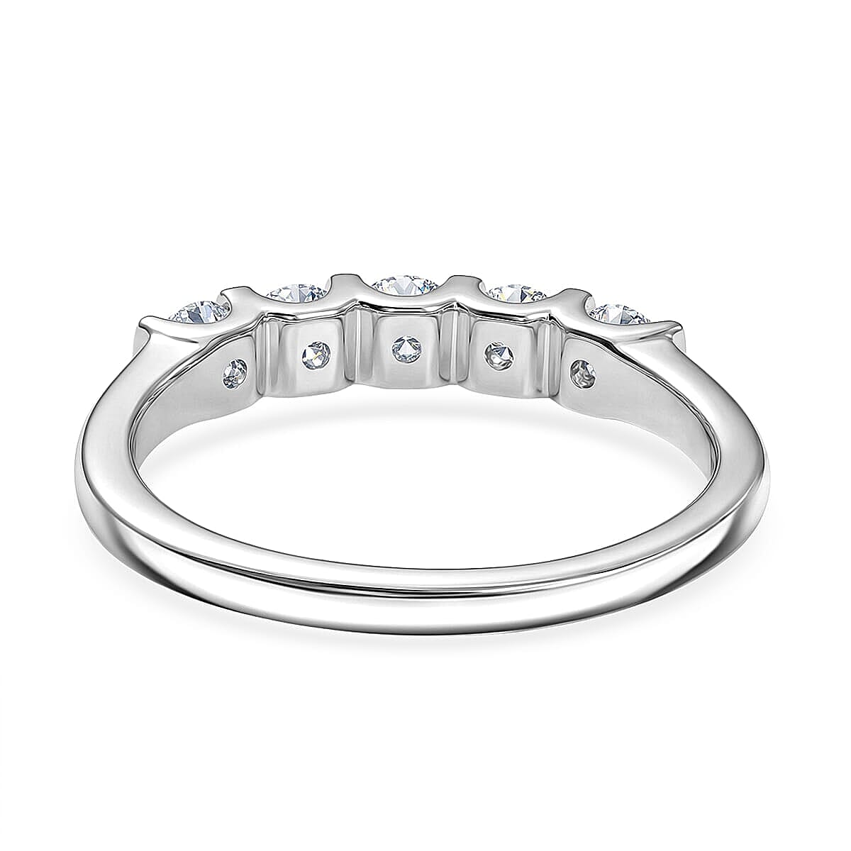 Luxuriant Lab Grown Diamond G-H SI 0.60 ctw Ring in Rhodium Over Sterling Silver (Size  7.0) (Del. In 10-12 Days) image number 4