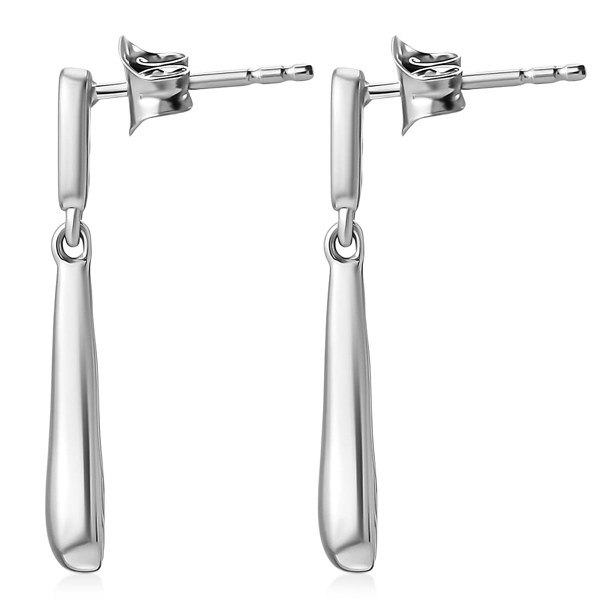 Luxuriant Lab Grown Diamond G-H SI 0.10 ctw Teardrop Earrings in Platinum Over Sterling Silver image number 4