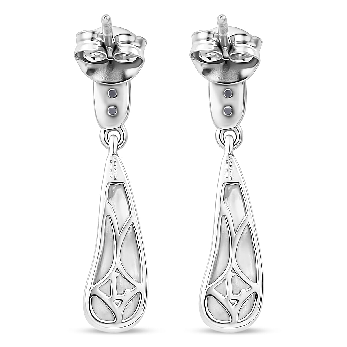 Luxuriant Lab Grown Diamond G-H SI 0.10 ctw Teardrop Earrings in Platinum Over Sterling Silver
