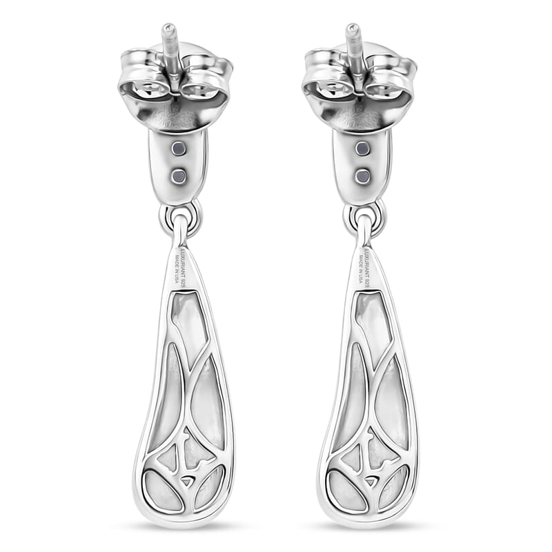 Luxuriant Lab Grown Diamond G-H SI 0.10 ctw Teardrop Earrings in Platinum Over Sterling Silver