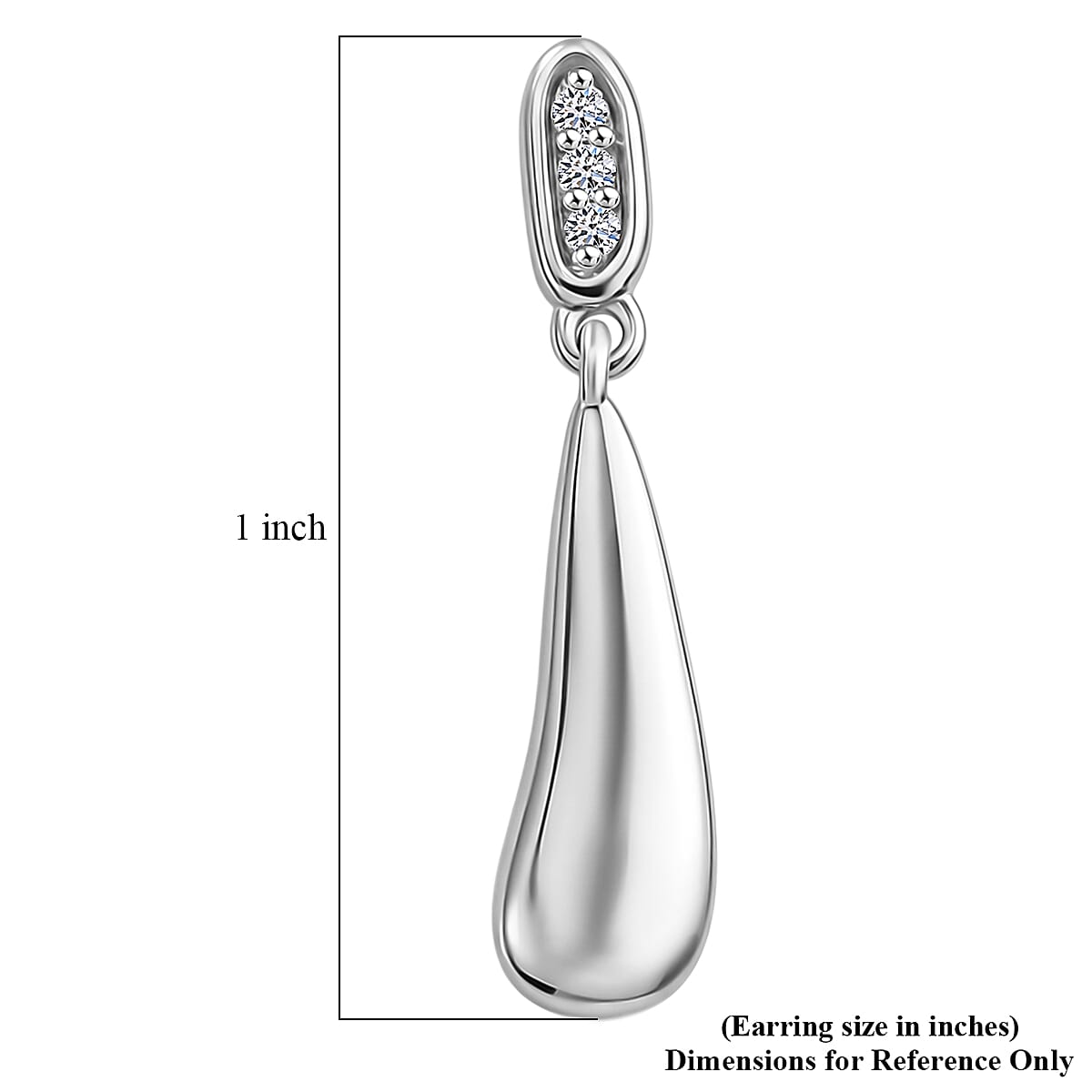 Luxuriant Lab Grown Diamond G-H SI 0.10 ctw Teardrop Earrings in Platinum Over Sterling Silver