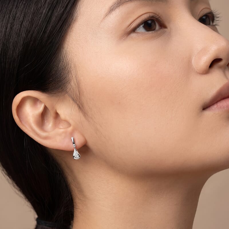Luxuriant Lab Grown Diamond G-H SI 0.10 ctw Dangling Earrings in Platinum Over Sterling Silver