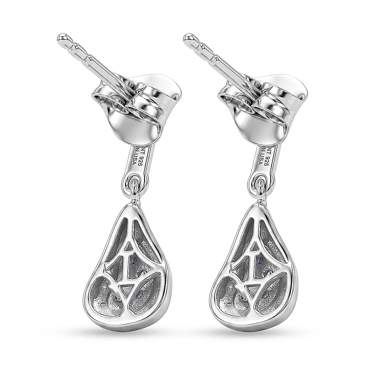 Luxuriant Lab Grown Diamond G-H SI 0.10 ctw Dangling Earrings in Platinum Over Sterling Silver