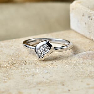 Luxuriant Lab Grown Diamond G-H SI 0.06 ctw Ring in Platinum Over Sterling Silver (Size 10.0)