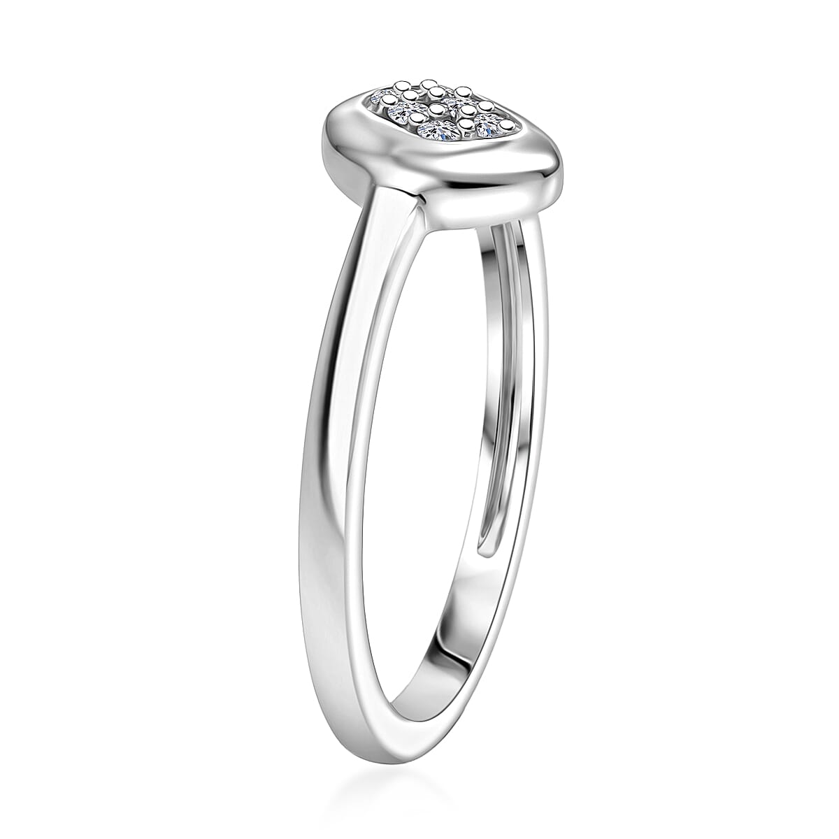 Luxuriant Lab Grown Diamond G-H SI 0.06 ctw Ring in Platinum Over Sterling Silver (Size 10.0) image number 3