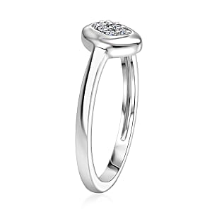Luxuriant Lab Grown Diamond G-H SI 0.06 ctw Ring in Platinum Over Sterling Silver (Size 10.0)