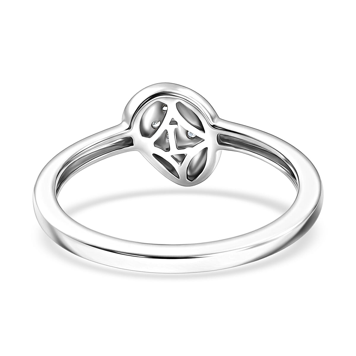 Luxuriant Lab Grown Diamond G-H SI 0.06 ctw Ring in Platinum Over Sterling Silver (Size 10.0) image number 4