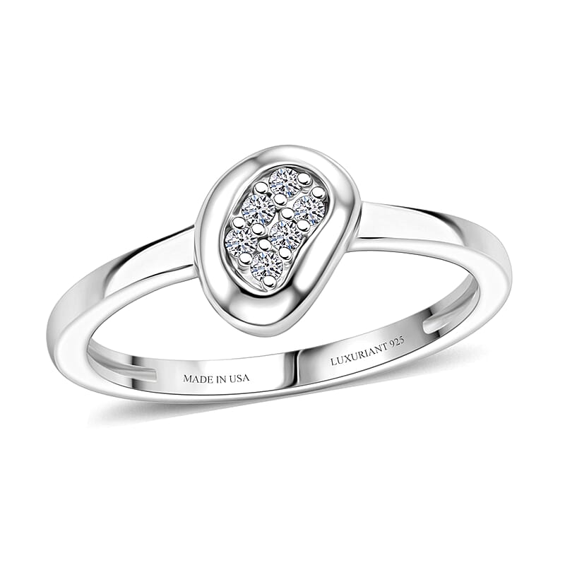 Luxuriant Lab Grown Diamond G-H SI 0.06 ctw Ring in Platinum Over Sterling Silver (Size 6.0)