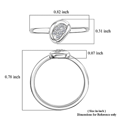 Luxuriant Lab Grown Diamond G-H SI 0.06 ctw Ring in Platinum Over Sterling Silver (Size 6.0)