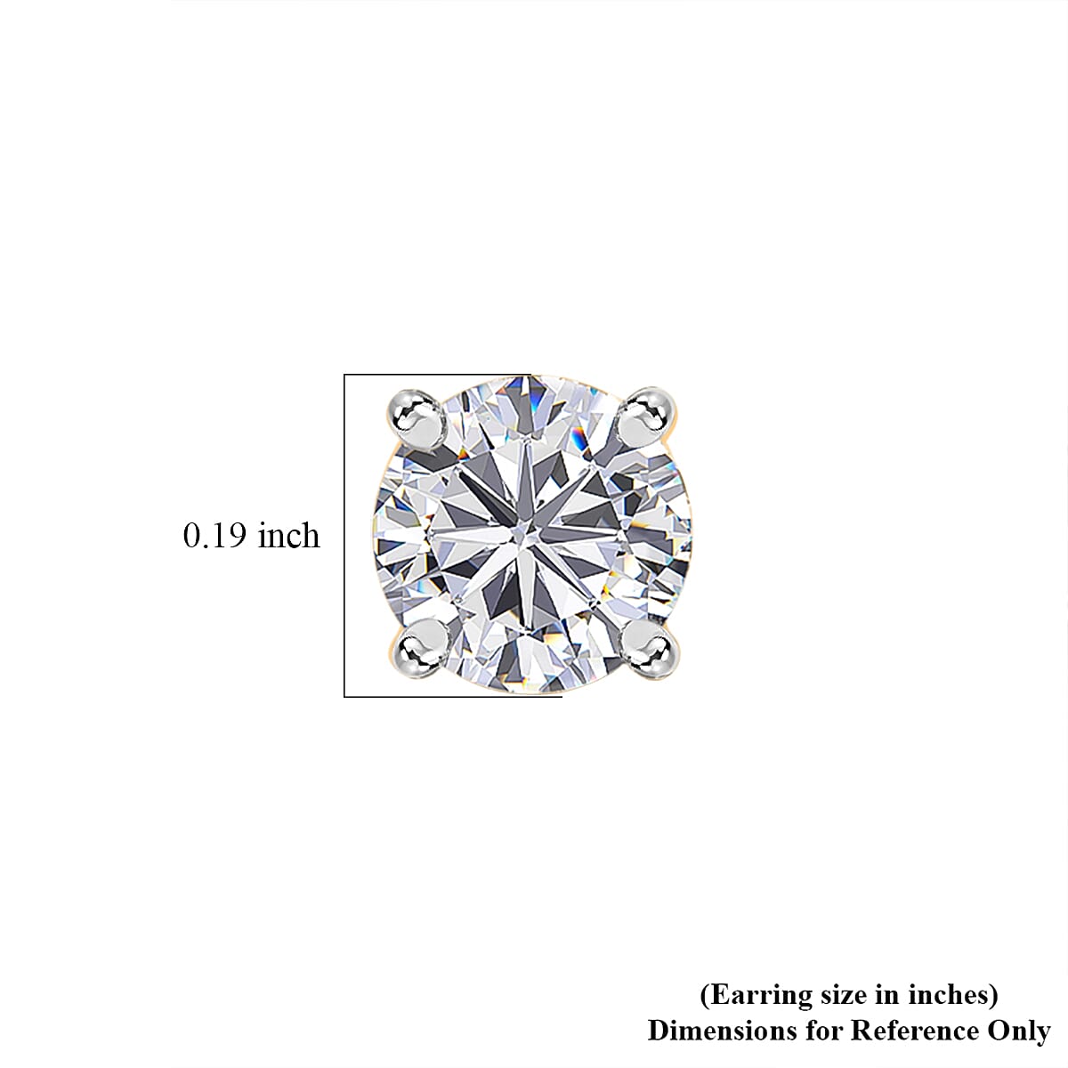 IGI Certified Luxuriant 14K Yellow Gold  VS   Lab Grown Diamond  EF, VS Solitaire Stud Push Post Earring 1.00 ctw image number 4