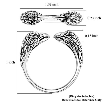 D'Joy Bali Legacy Egle Ring in Sterling Silver (Size 5.0) 3.80 Grams