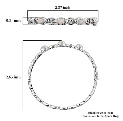 D'Joy Bali Legacy Ethiopian Welo Opal 1.50 ctw Bangle Bracelet in Sterling Silver (7.25 In)