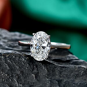 IGI Certified IGI Luxuriant Lab Grown Diamond E-F VS 3.00 ctw Solitaire Ring in 950 Palladium (Size 6.0)