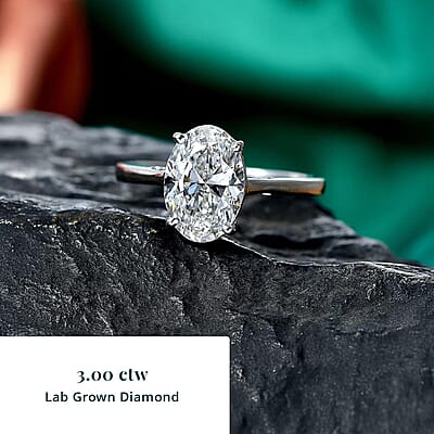 IGI Certified Luxuriant Lab Grown Diamond E-F VS 3.00 ctw Celebrity Infinity Spark Solitaire Ring in 950 Palladium (Size  6.0)